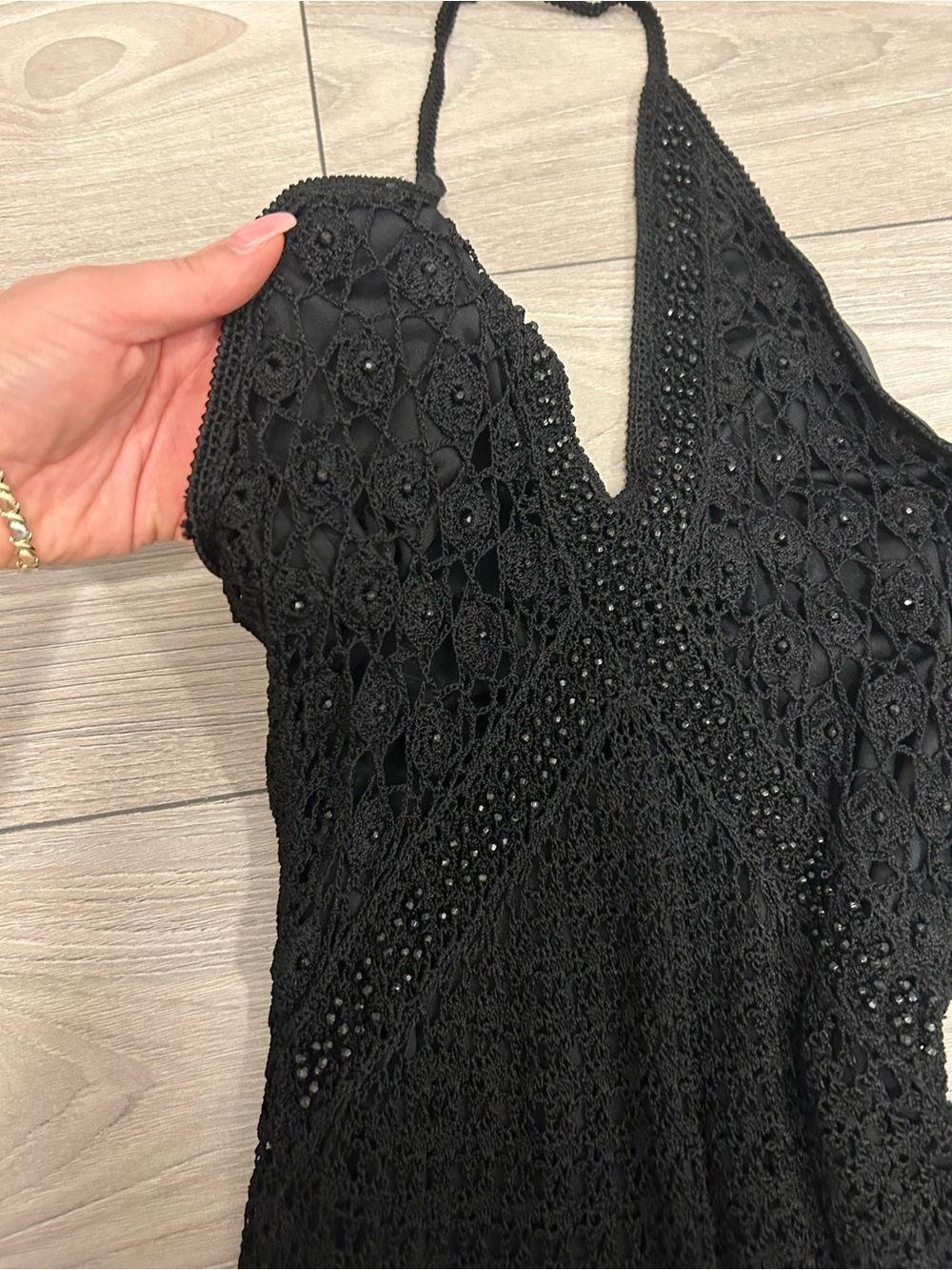 Black Halter Knit Midi Dress - Elegant Summer Dress - Picture 4 of 6